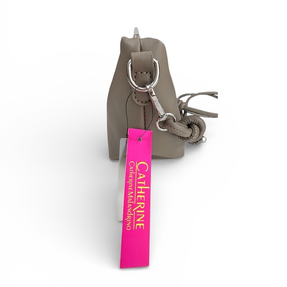 NWT Catherine Malandrino Taupe/Beige Crossbody Bag/ Silver/Metallic Panel - Picture 3 of 8